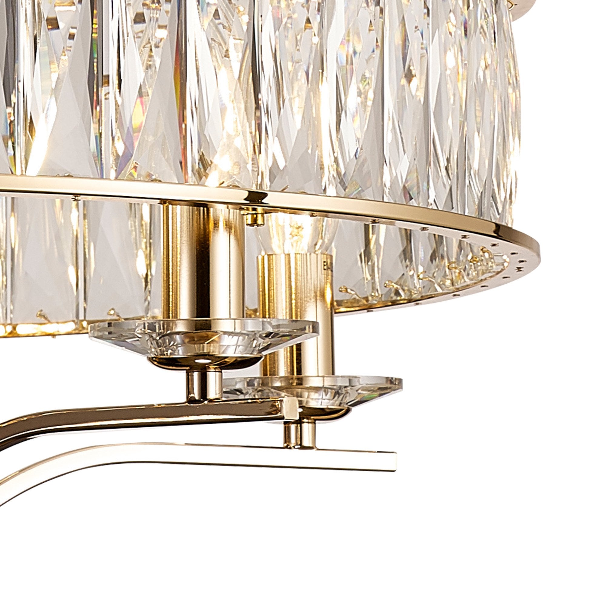 IL31825 Vivienne Pendant/Semi Ceiling 6 Light E14 French Gold/Crystal