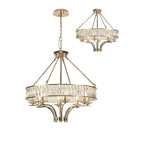 IL31826 Vivienne Pendant/Semi Ceiling 8 Light E14 French Gold/Crystal