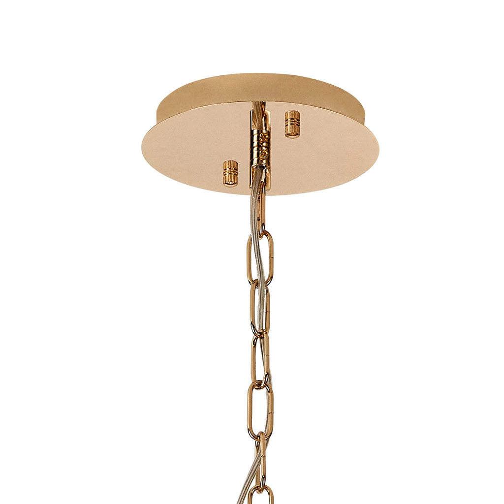 IL31826 Vivienne Pendant/Semi Ceiling 8 Light E14 French Gold/Crystal