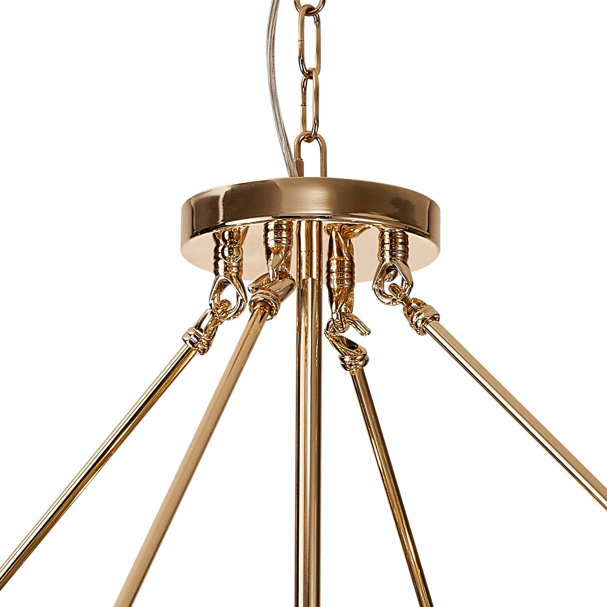 IL31826 Vivienne Pendant/Semi Ceiling 8 Light E14 French Gold/Crystal