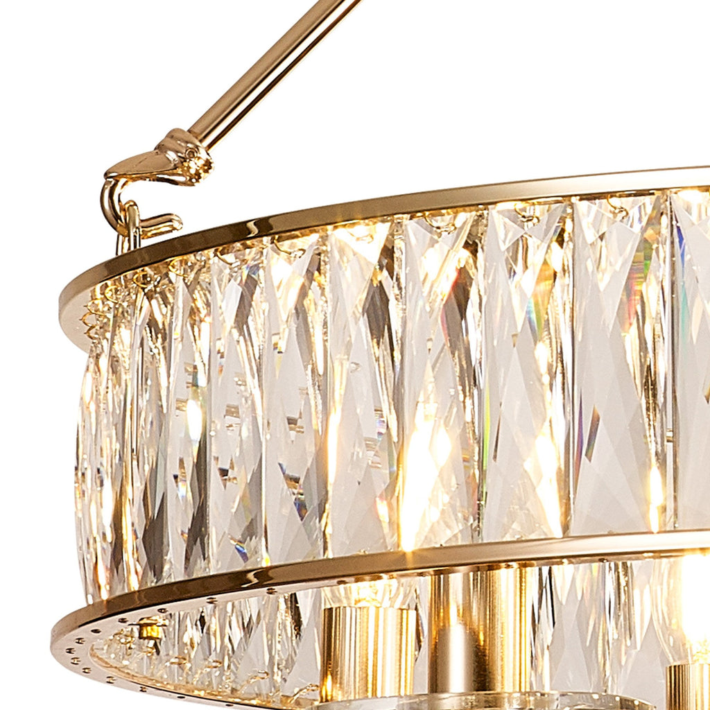 IL31826 Vivienne Pendant/Semi Ceiling 8 Light E14 French Gold/Crystal