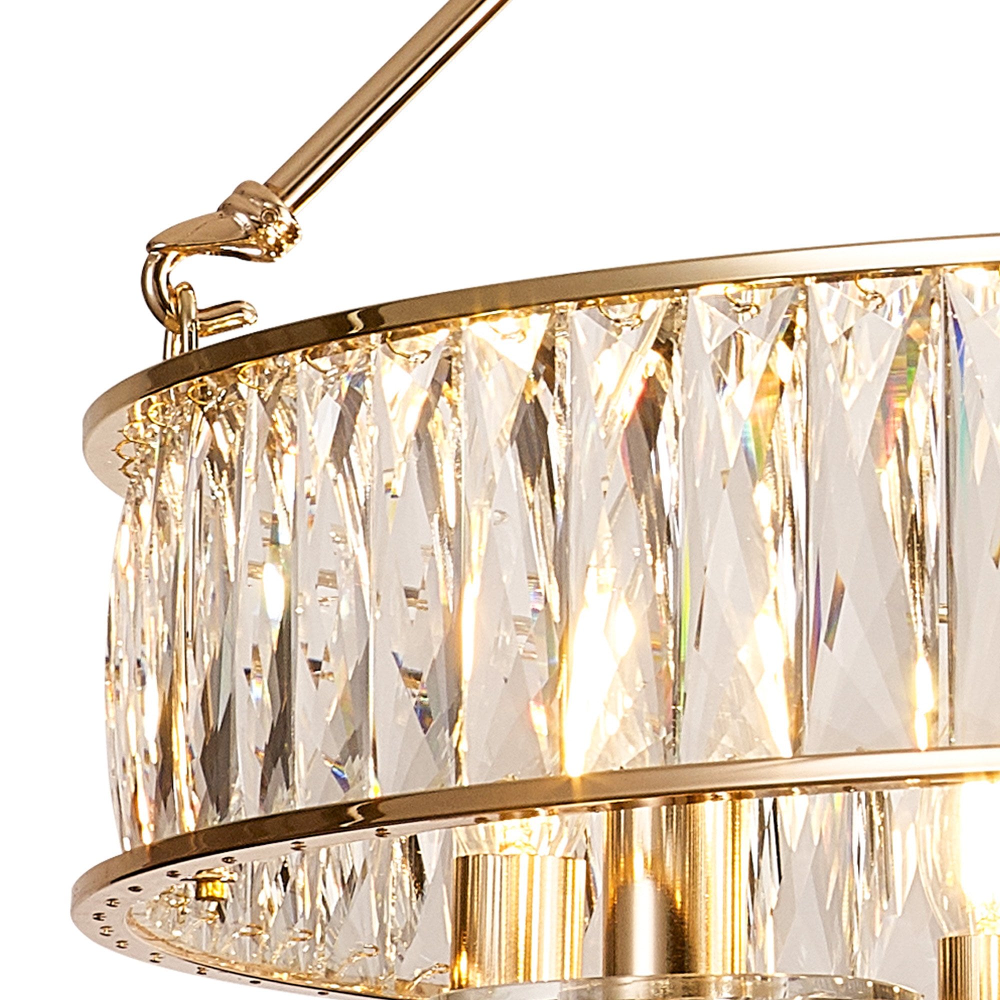 IL31826 Vivienne Pendant/Semi Ceiling 8 Light E14 French Gold/Crystal