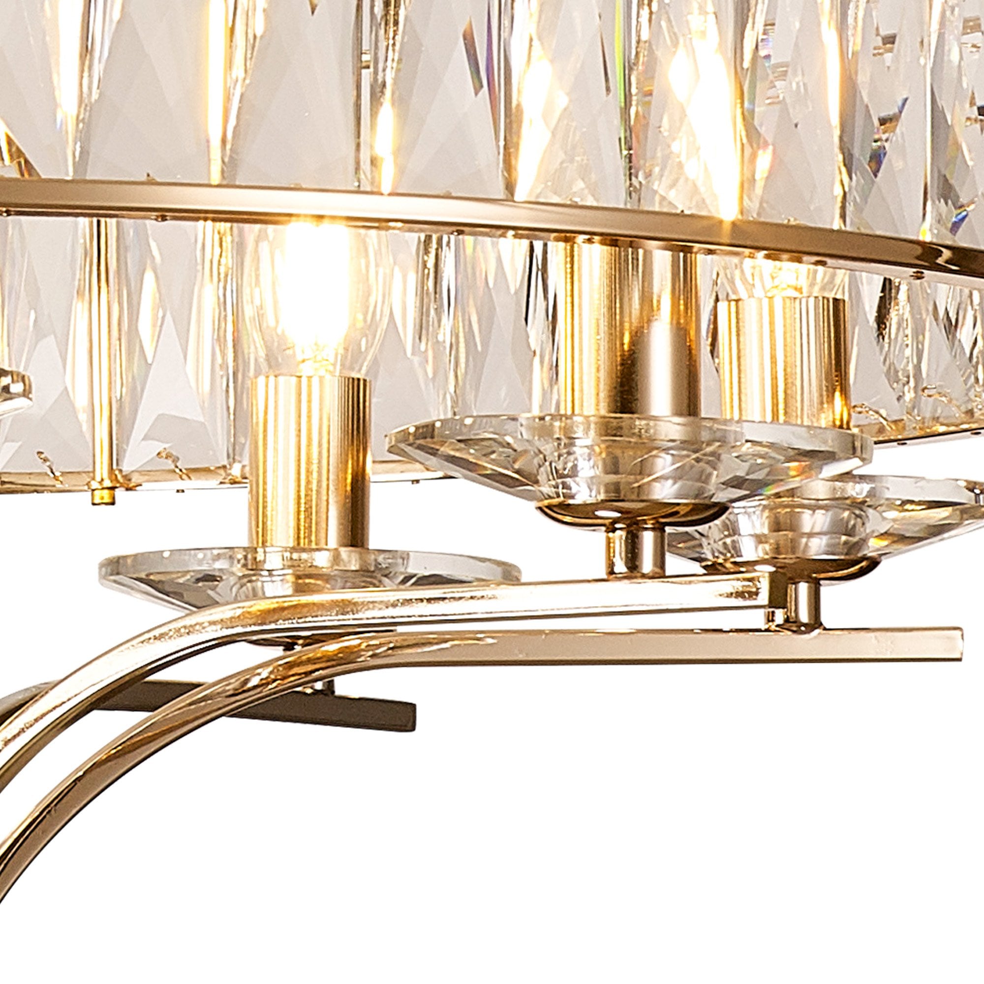 IL31826 Vivienne Pendant/Semi Ceiling 8 Light E14 French Gold/Crystal