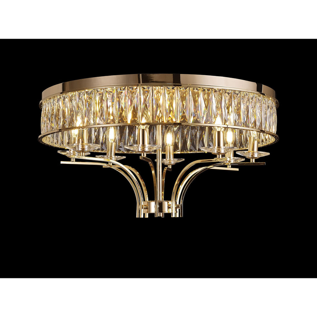 IL31834 Vivienne Ceiling 8 Light E14 French Gold/Crystal
