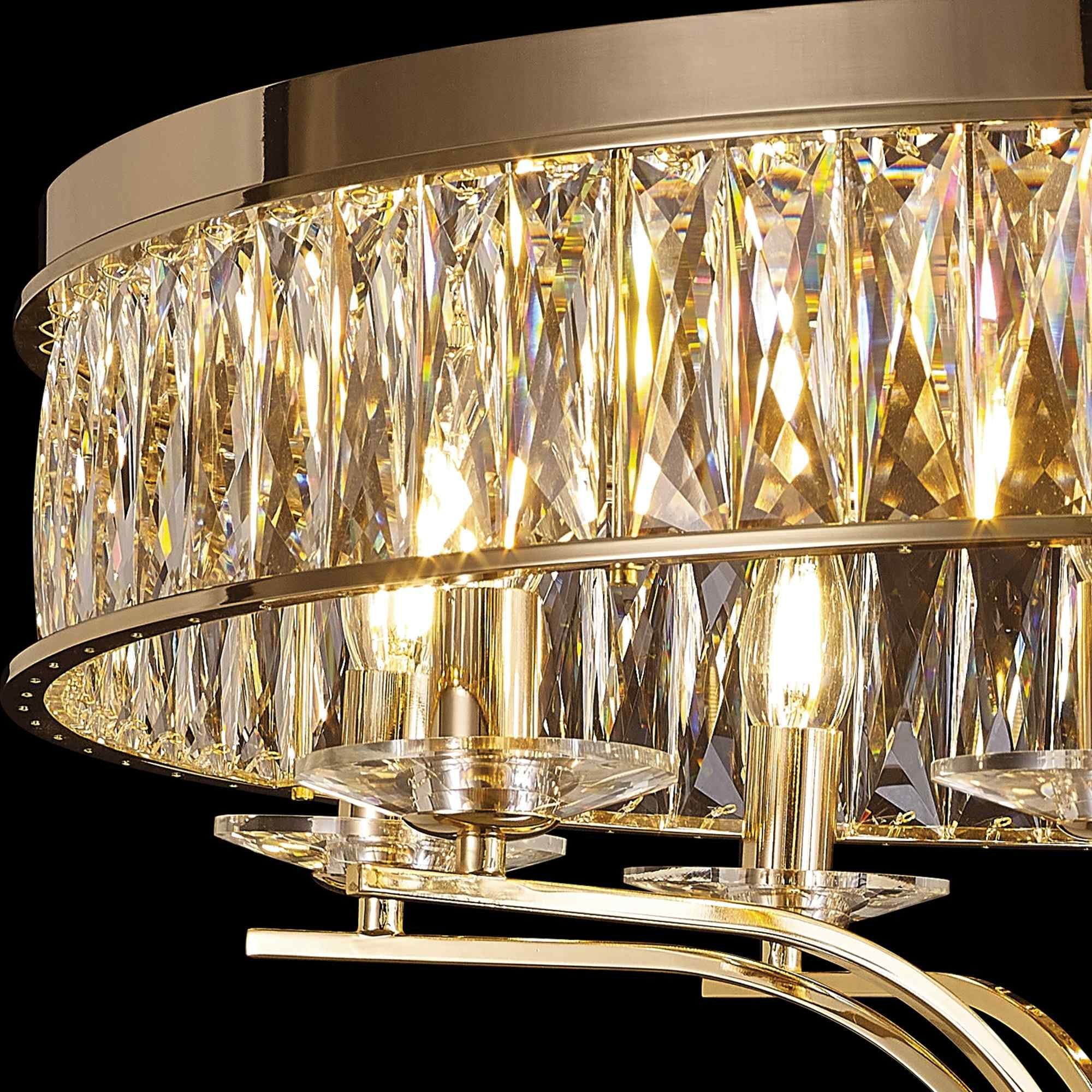 IL31834 Vivienne Ceiling 8 Light E14 French Gold/Crystal