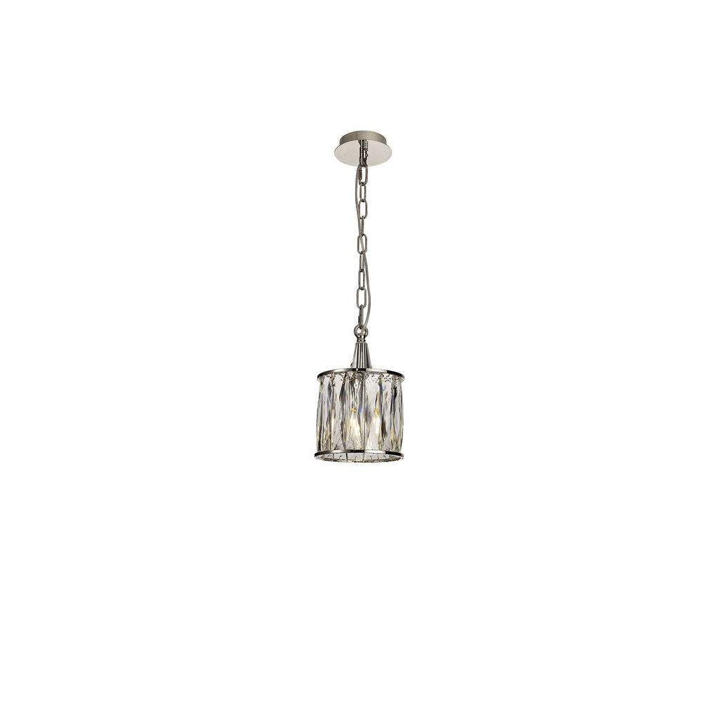 IL31817 Vivienne Pendant 1 Light E14 Polished Nickel/Crystal