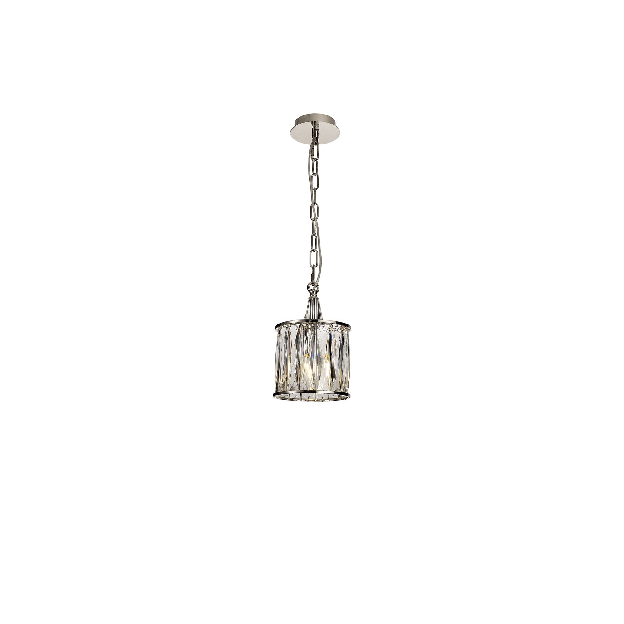 IL31817 Vivienne Pendant 1 Light E14 Polished Nickel/Crystal