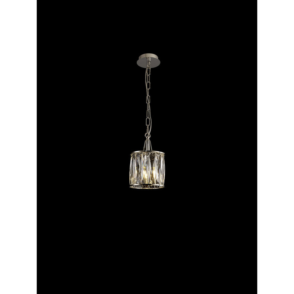 IL31817 Vivienne Pendant 1 Light E14 Polished Nickel/Crystal