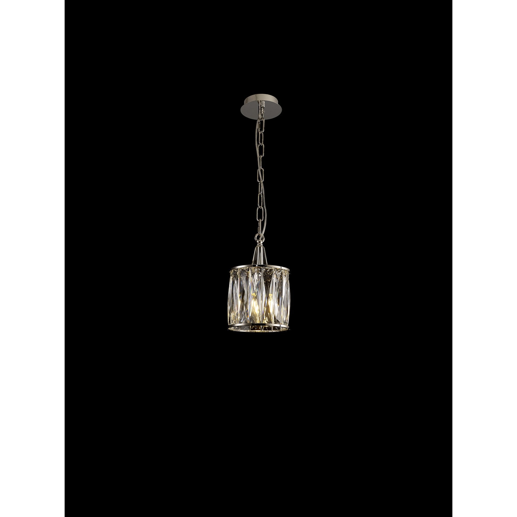 IL31817 Vivienne Pendant 1 Light E14 Polished Nickel/Crystal