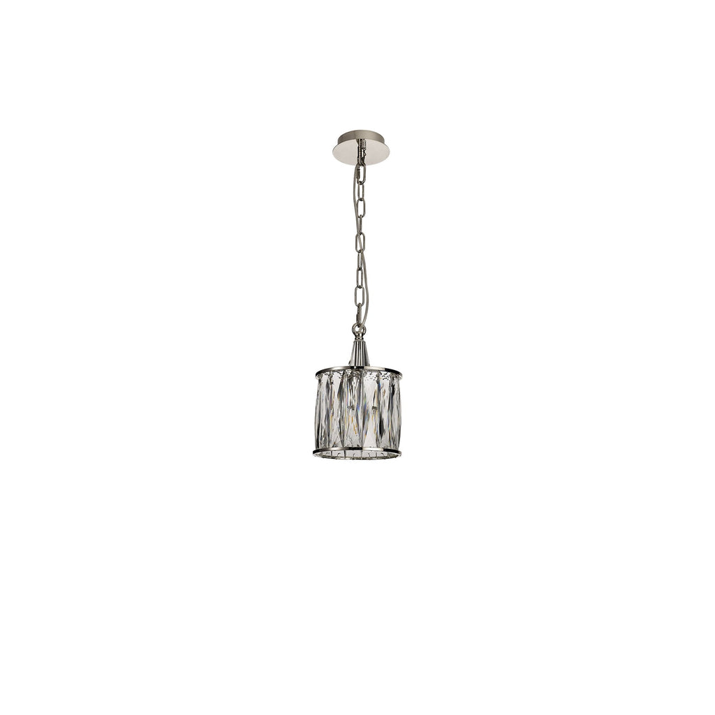 IL31817 Vivienne Pendant 1 Light E14 Polished Nickel/Crystal