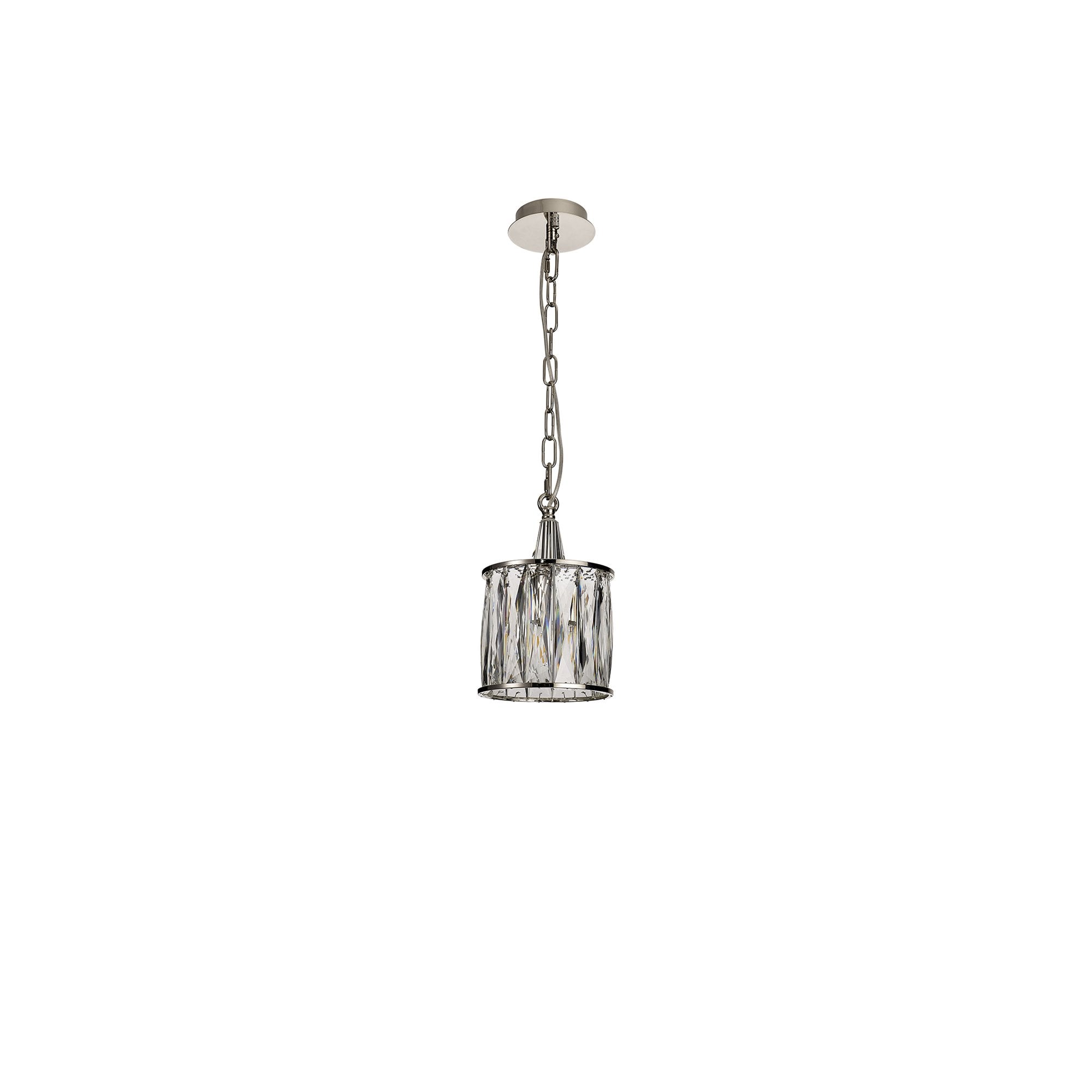 IL31817 Vivienne Pendant 1 Light E14 Polished Nickel/Crystal
