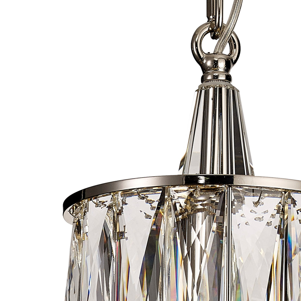 IL31817 Vivienne Pendant 1 Light E14 Polished Nickel/Crystal