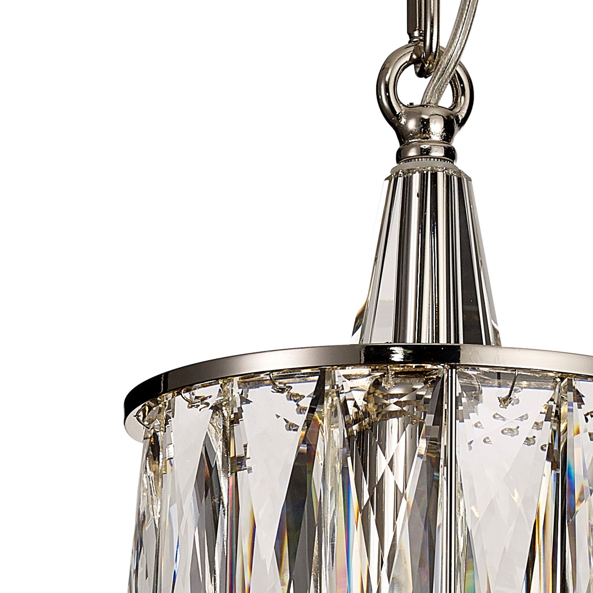 IL31817 Vivienne Pendant 1 Light E14 Polished Nickel/Crystal