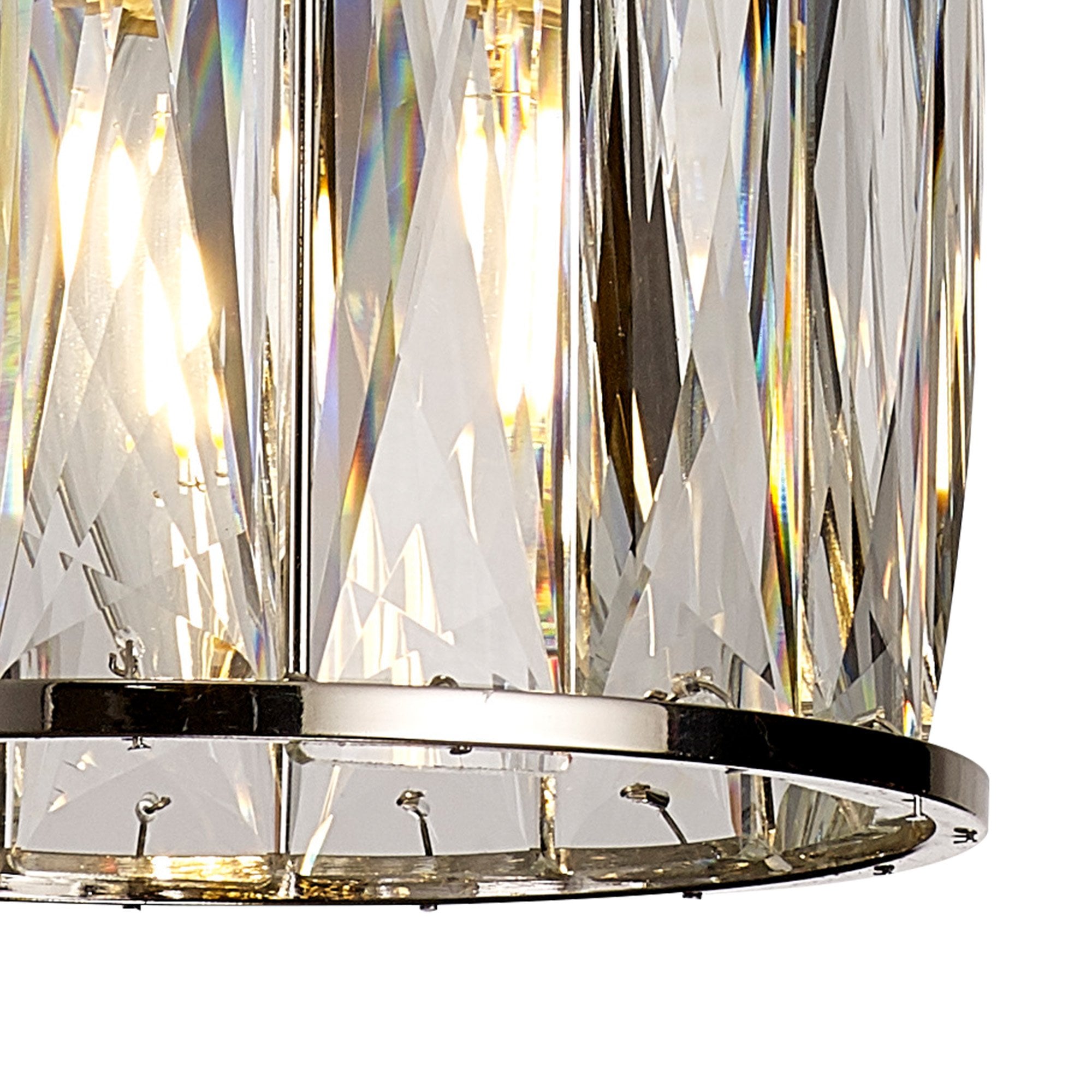 IL31817 Vivienne Pendant 1 Light E14 Polished Nickel/Crystal
