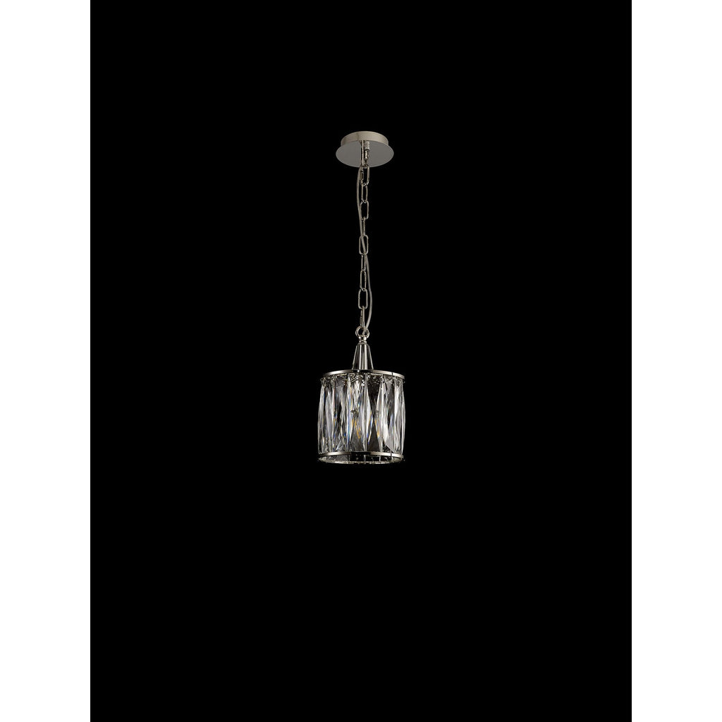 IL31817 Vivienne Pendant 1 Light E14 Polished Nickel/Crystal