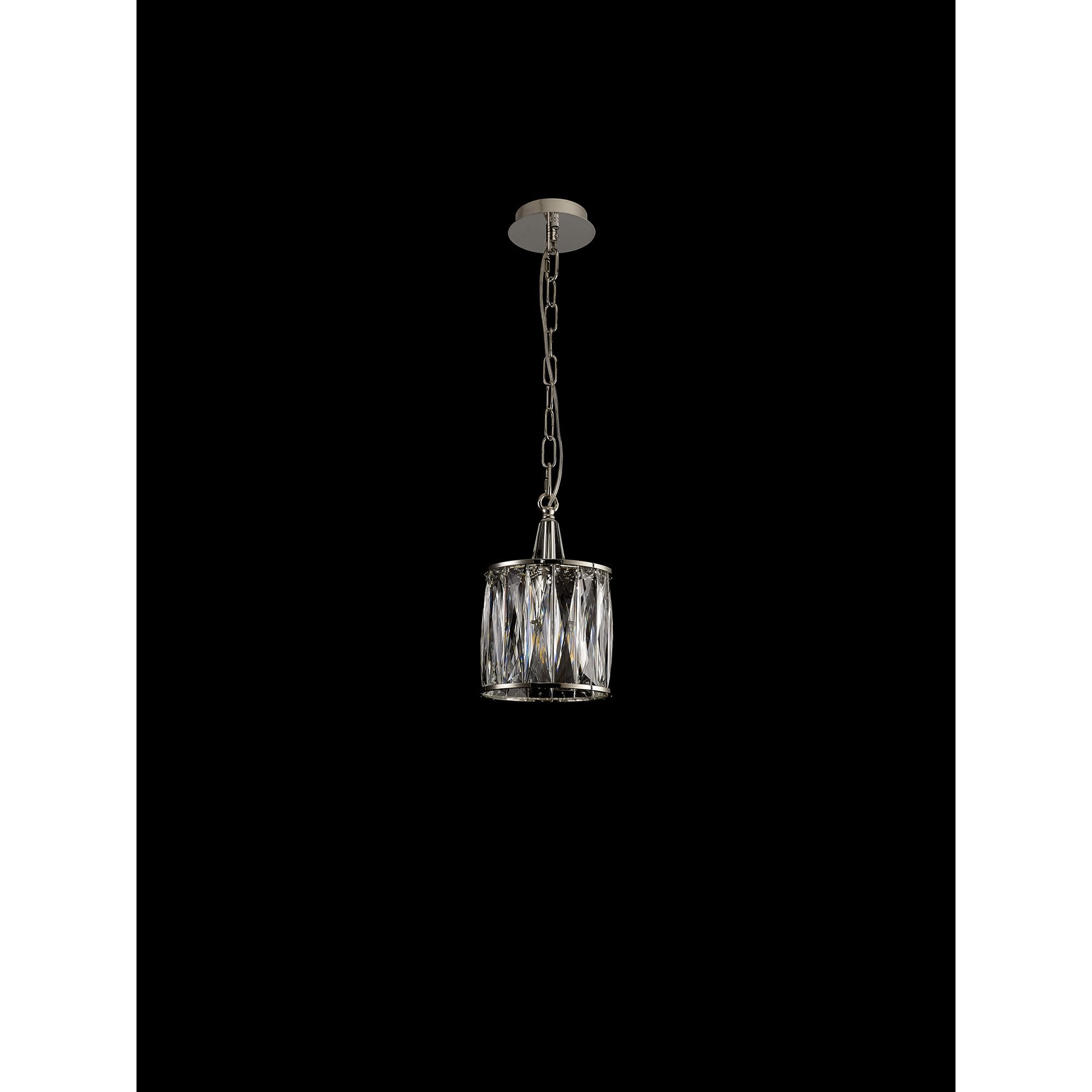 IL31817 Vivienne Pendant 1 Light E14 Polished Nickel/Crystal