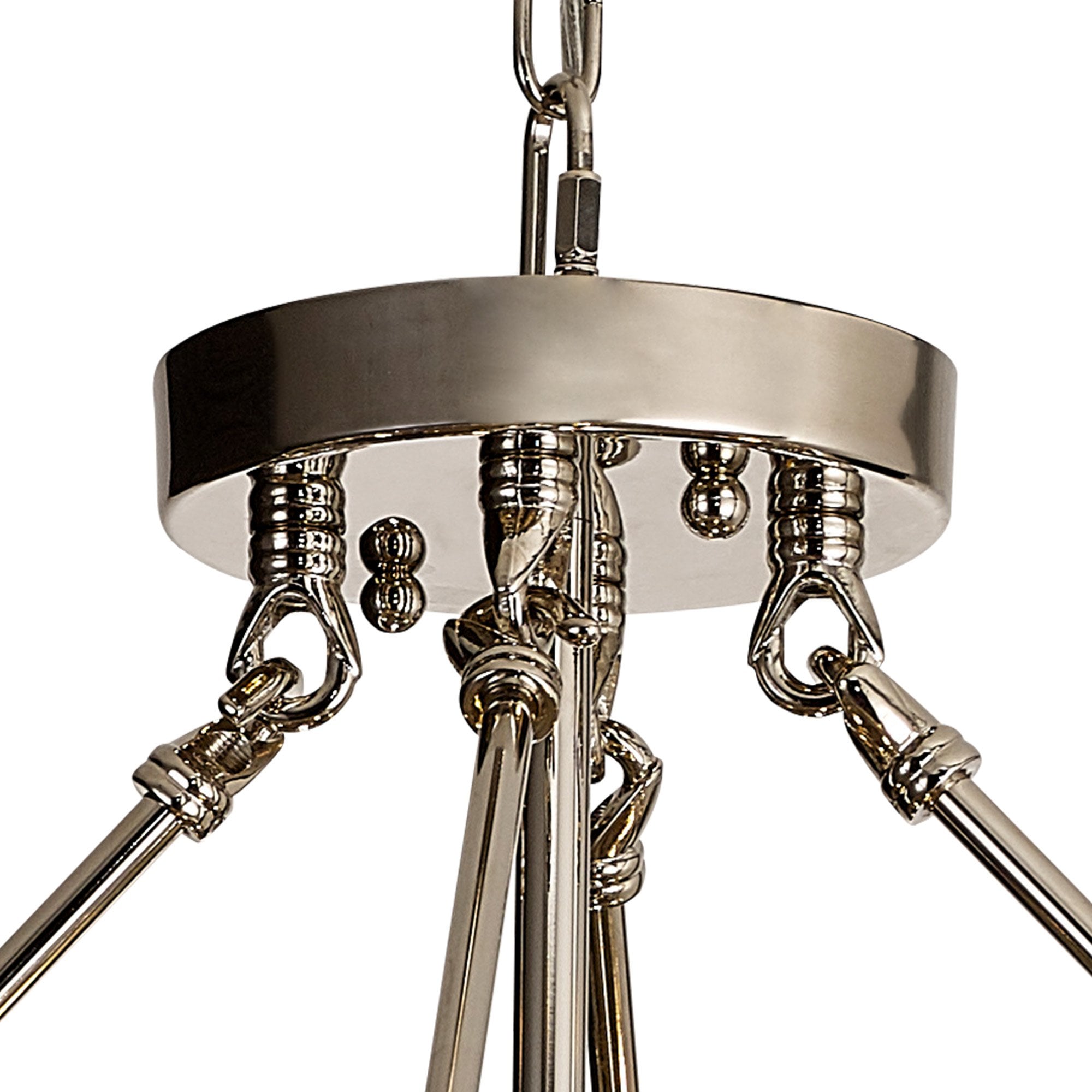 IL31818 Vivienne Pendant/Semi Ceiling 4 Light E14 Polished Nickel/Crystal