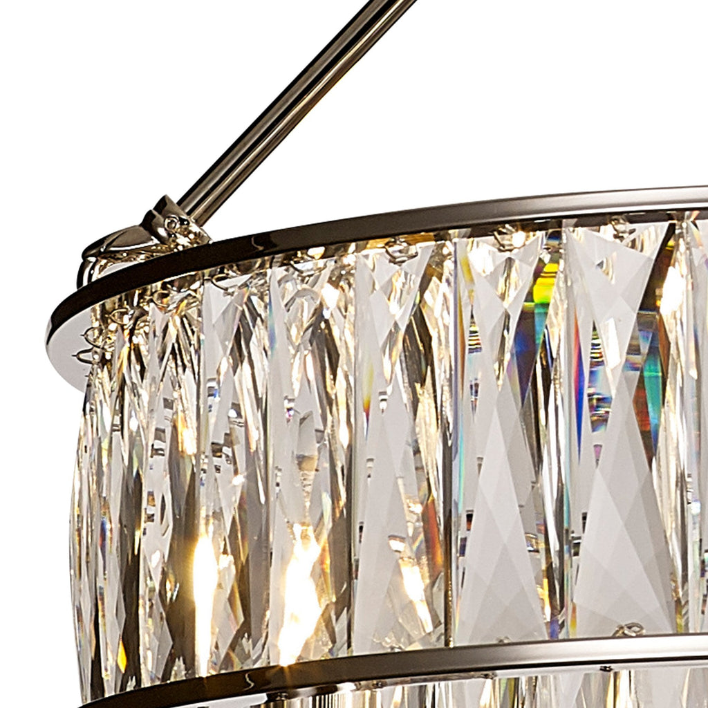 IL31818 Vivienne Pendant/Semi Ceiling 4 Light E14 Polished Nickel/Crystal