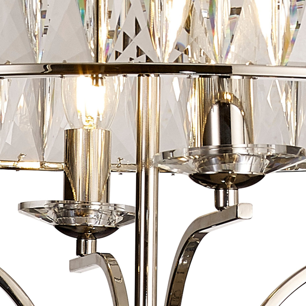 IL31818 Vivienne Pendant/Semi Ceiling 4 Light E14 Polished Nickel/Crystal