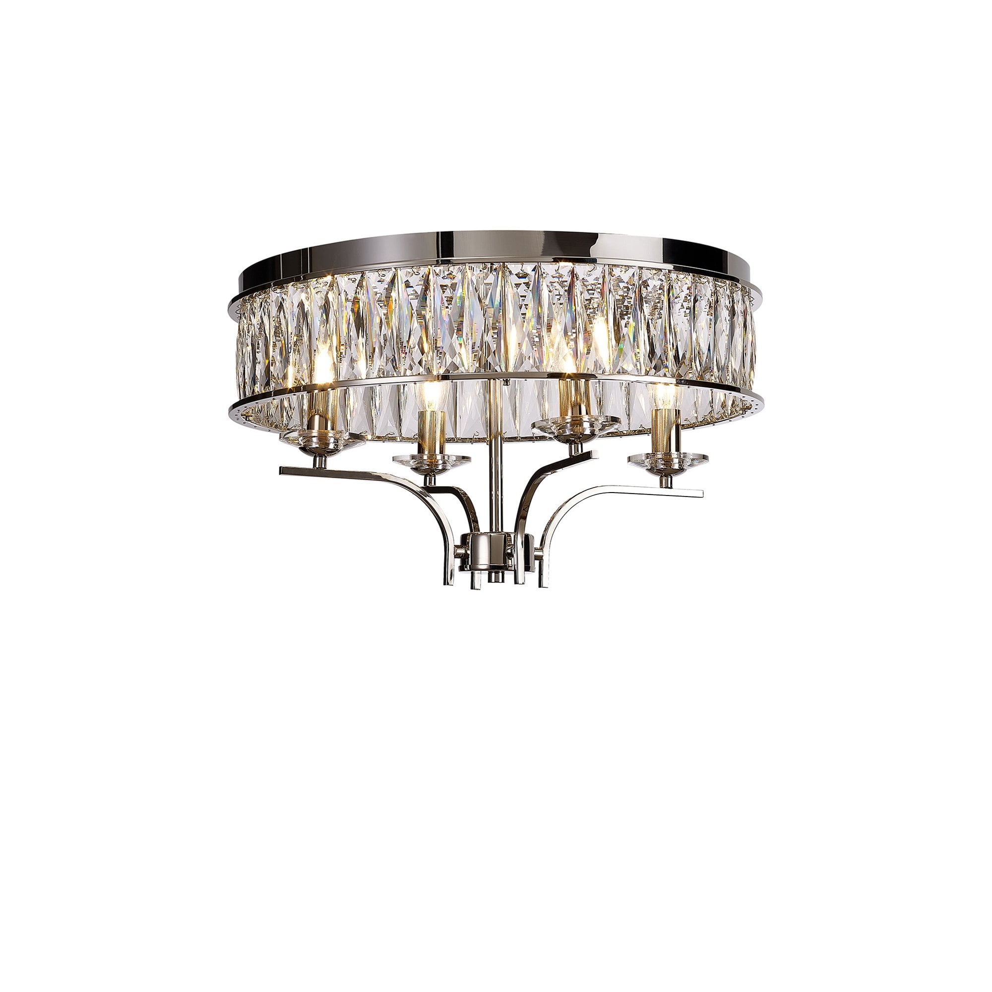 IL31829 Vivienne Ceiling 4 Light E14 Polished Nickel/Crystal