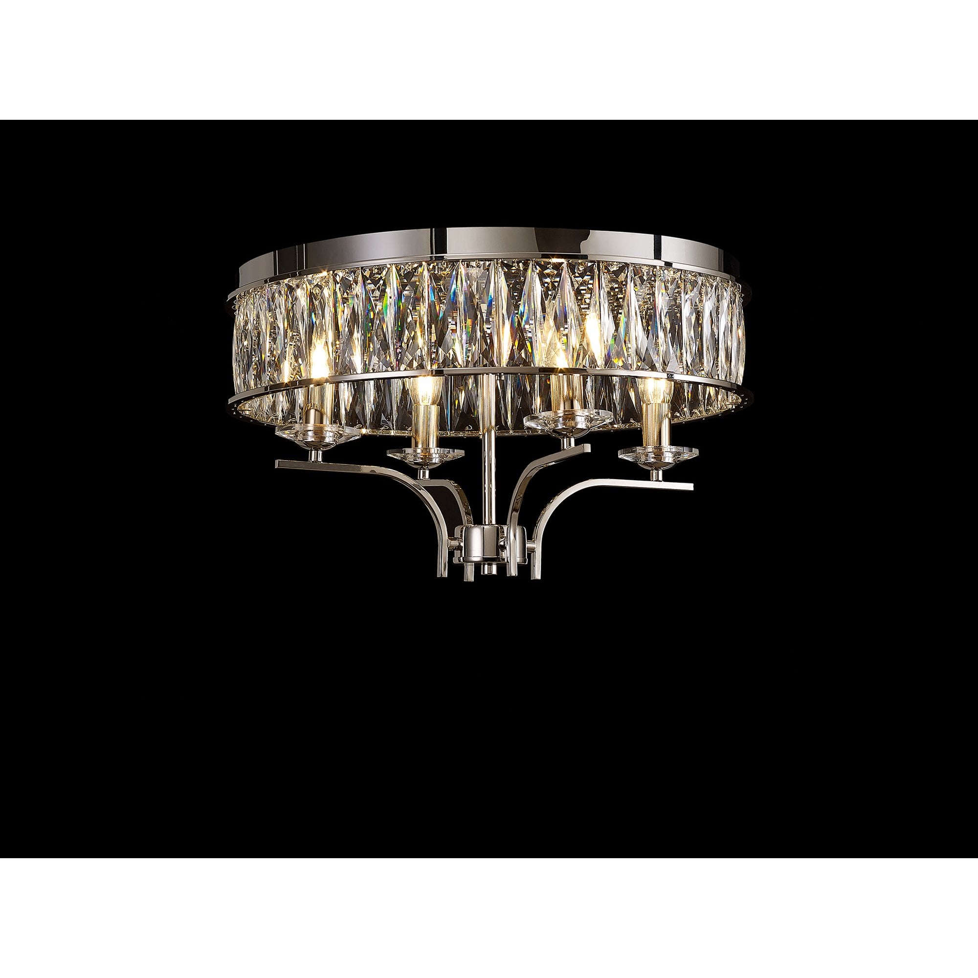 IL31829 Vivienne Ceiling 4 Light E14 Polished Nickel/Crystal