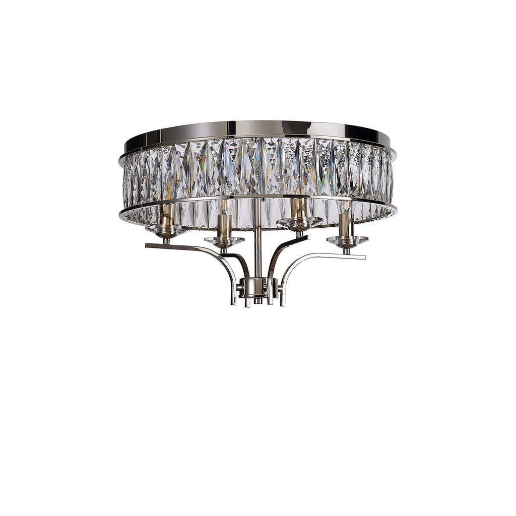 IL31829 Vivienne Ceiling 4 Light E14 Polished Nickel/Crystal