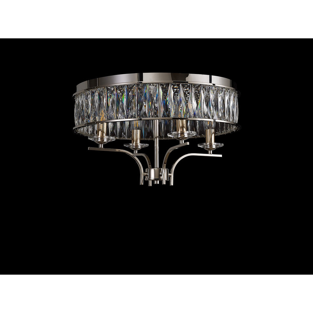 IL31829 Vivienne Ceiling 4 Light E14 Polished Nickel/Crystal