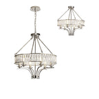 IL31819 Vivienne Pendant/Semi Ceiling 6 Light E14 Polished Nickel/Crystal