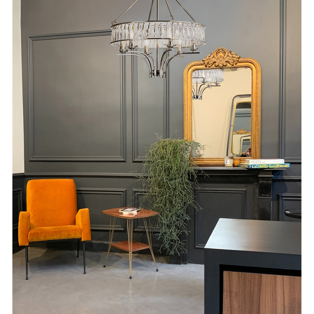 IL31819 Vivienne Pendant/Semi Ceiling 6 Light E14 Polished Nickel/Crystal