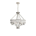 IL31819 Vivienne Pendant/Semi Ceiling 6 Light E14 Polished Nickel/Crystal