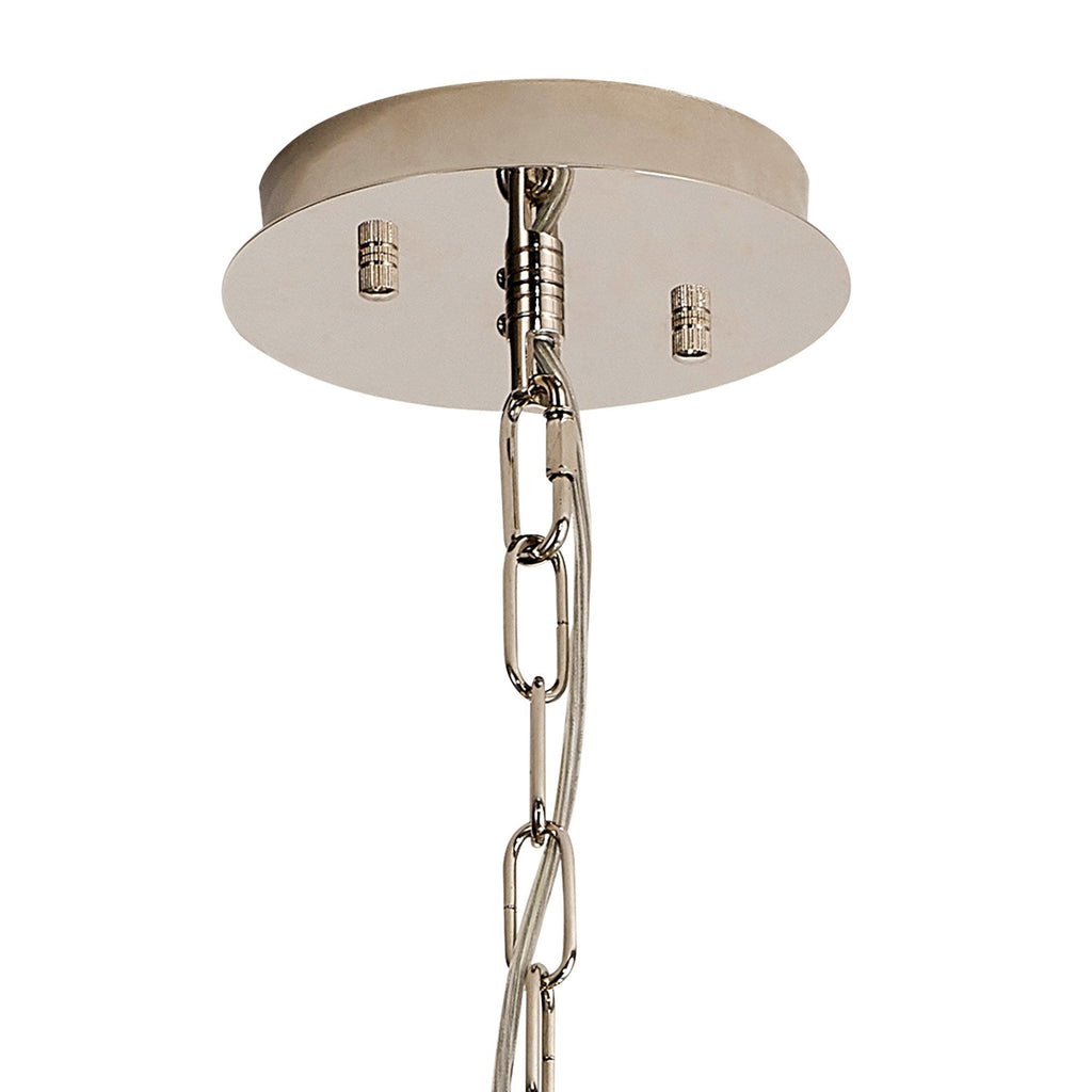IL31819 Vivienne Pendant/Semi Ceiling 6 Light E14 Polished Nickel/Crystal
