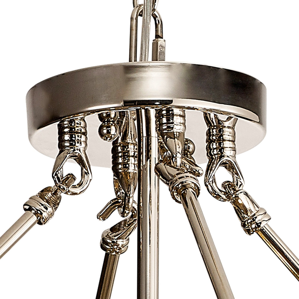 IL31819 Vivienne Pendant/Semi Ceiling 6 Light E14 Polished Nickel/Crystal