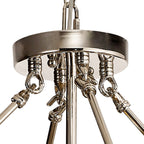 IL31819 Vivienne Pendant/Semi Ceiling 6 Light E14 Polished Nickel/Crystal