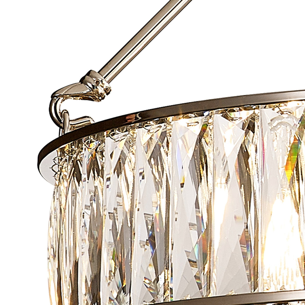 IL31819 Vivienne Pendant/Semi Ceiling 6 Light E14 Polished Nickel/Crystal