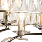 IL31819 Vivienne Pendant/Semi Ceiling 6 Light E14 Polished Nickel/Crystal