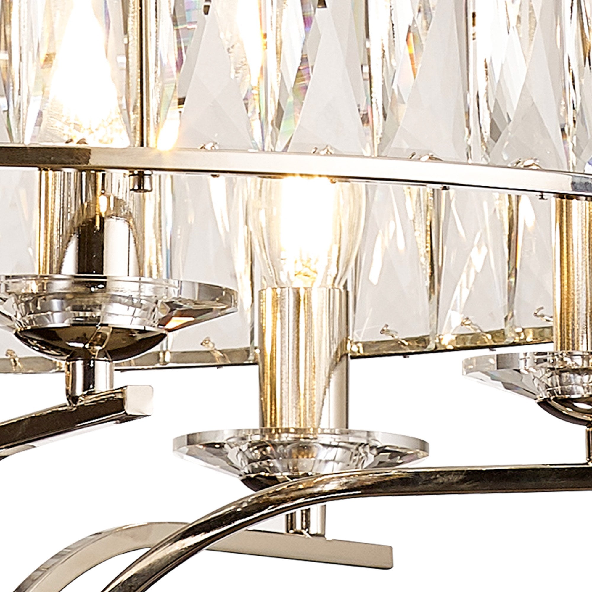IL31819 Vivienne Pendant/Semi Ceiling 6 Light E14 Polished Nickel/Crystal