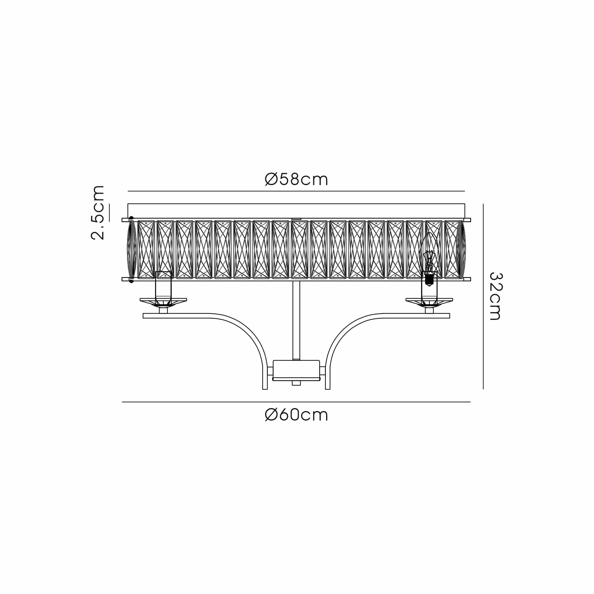 IL31830 Vivienne Ceiling 6 Light E14 Polished Nickel/Crystal