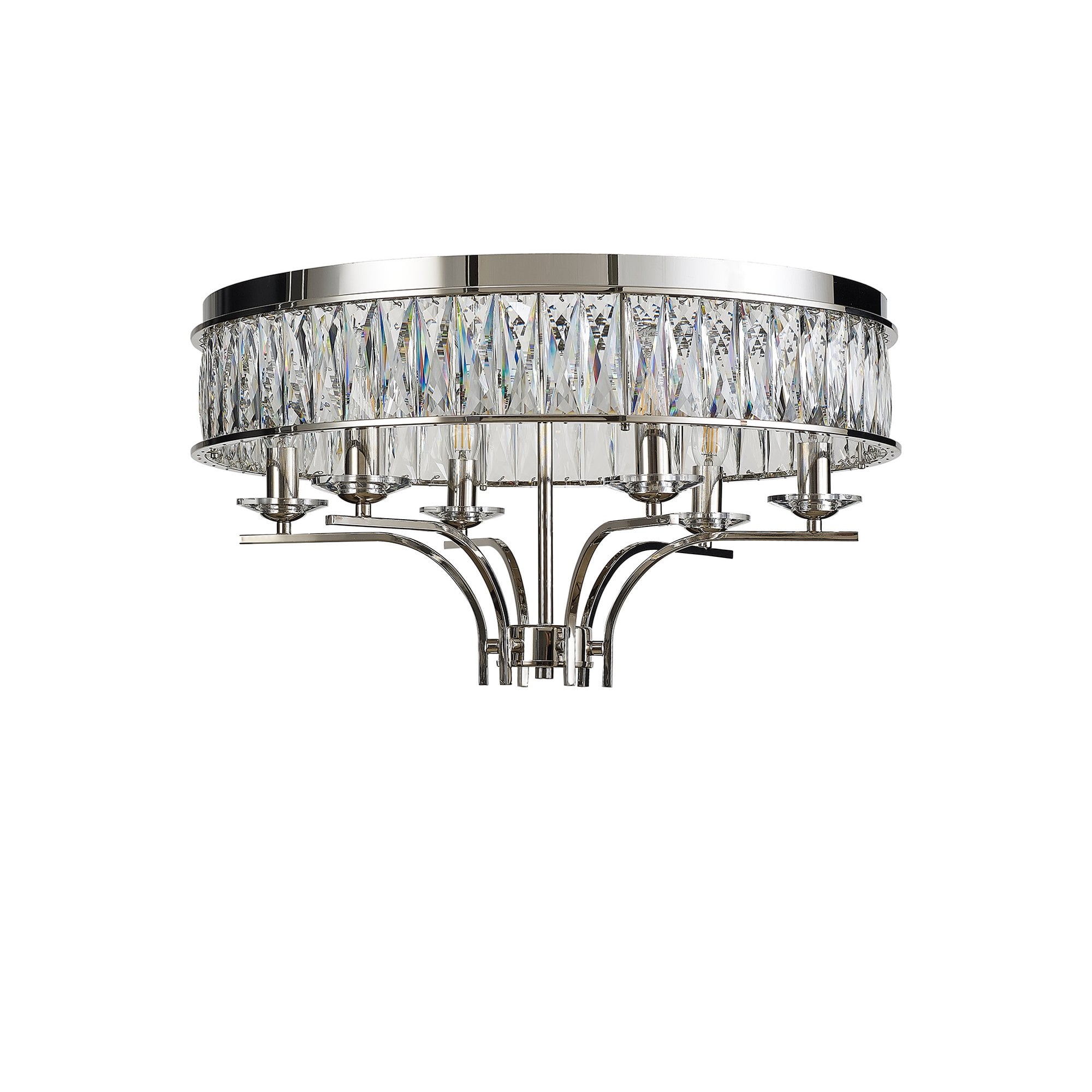 IL31830 Vivienne Ceiling 6 Light E14 Polished Nickel/Crystal