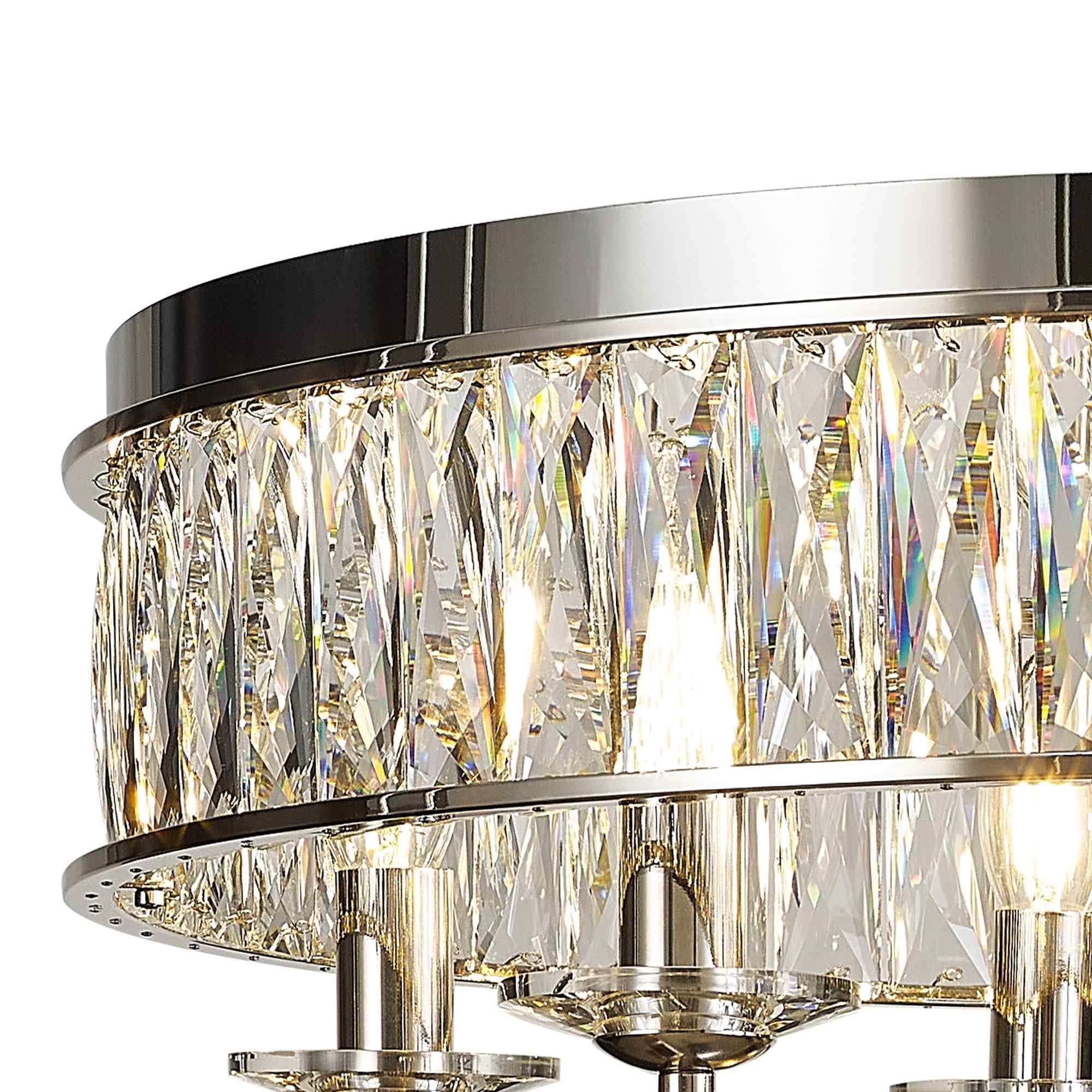 IL31830 Vivienne Ceiling 6 Light E14 Polished Nickel/Crystal