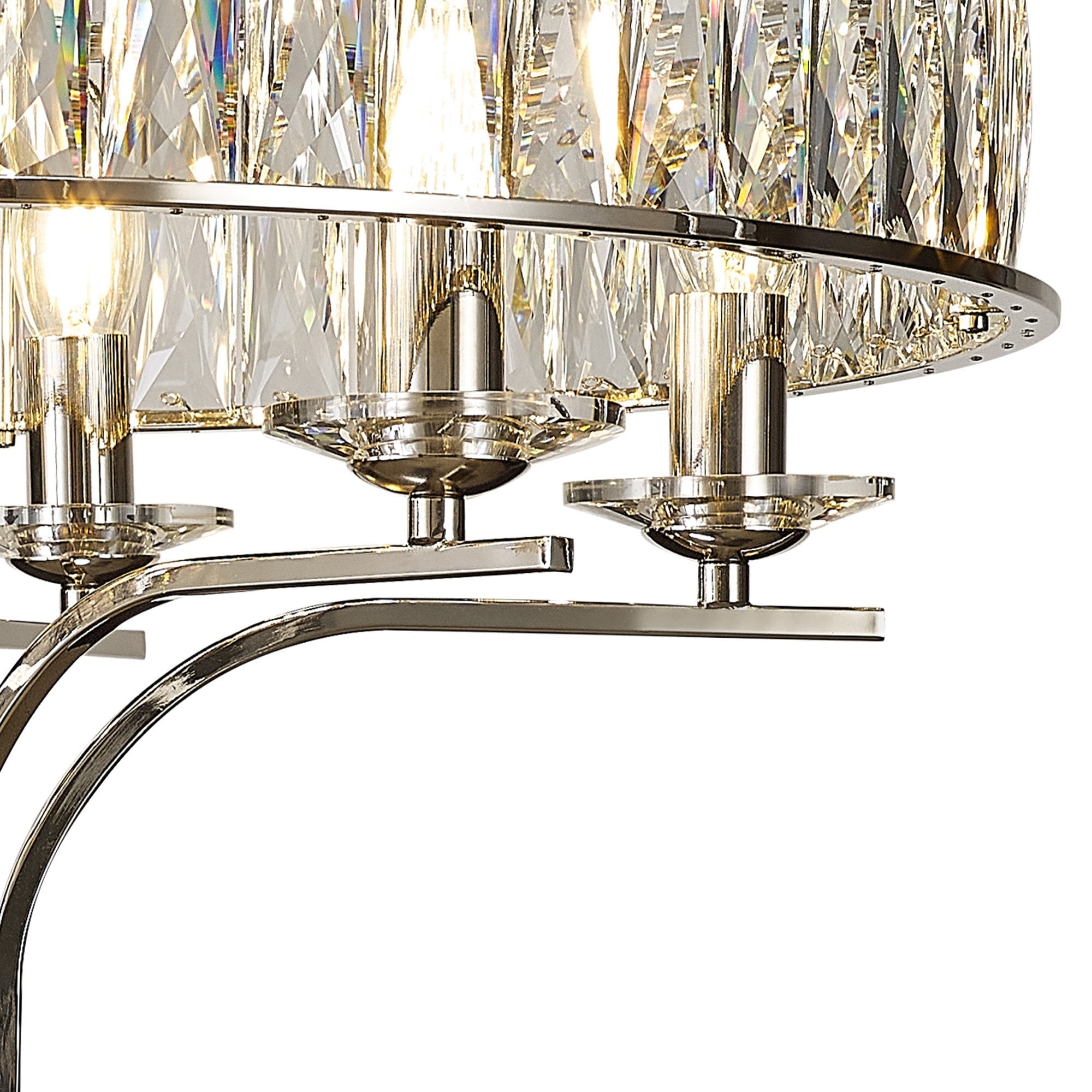 IL31830 Vivienne Ceiling 6 Light E14 Polished Nickel/Crystal