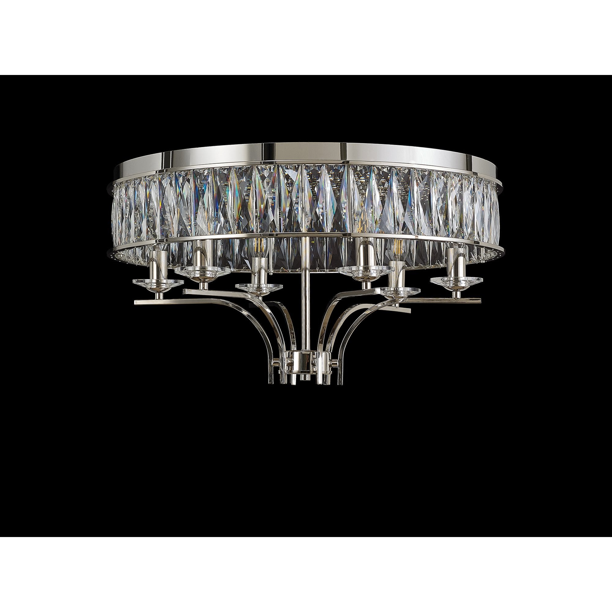 IL31830 Vivienne Ceiling 6 Light E14 Polished Nickel/Crystal