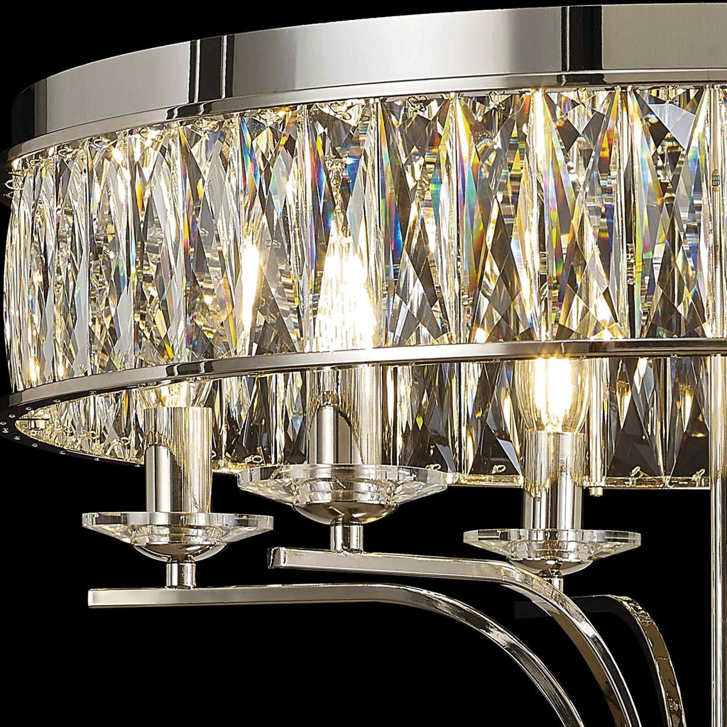 IL31830 Vivienne Ceiling 6 Light E14 Polished Nickel/Crystal