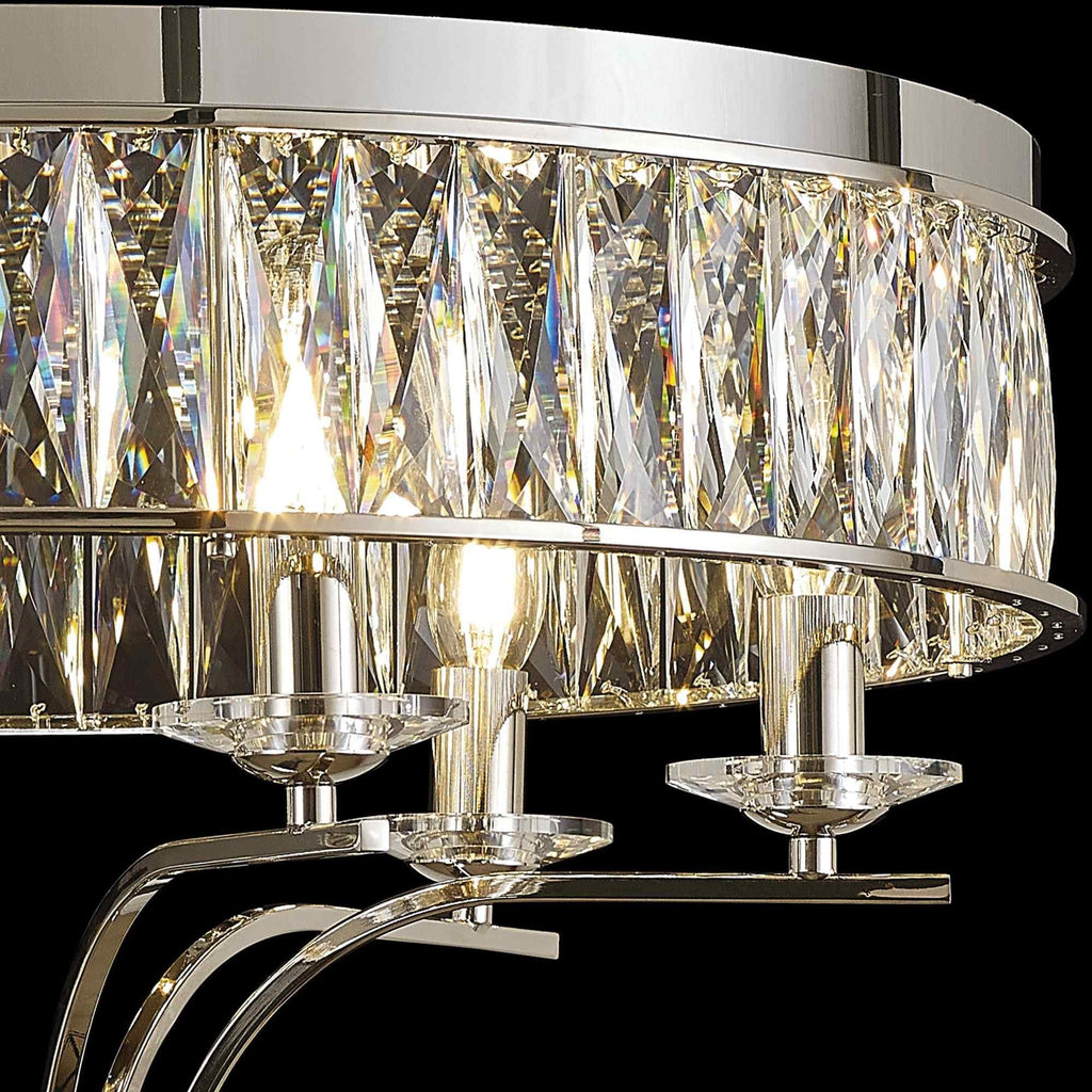 IL31830 Vivienne Ceiling 6 Light E14 Polished Nickel/Crystal