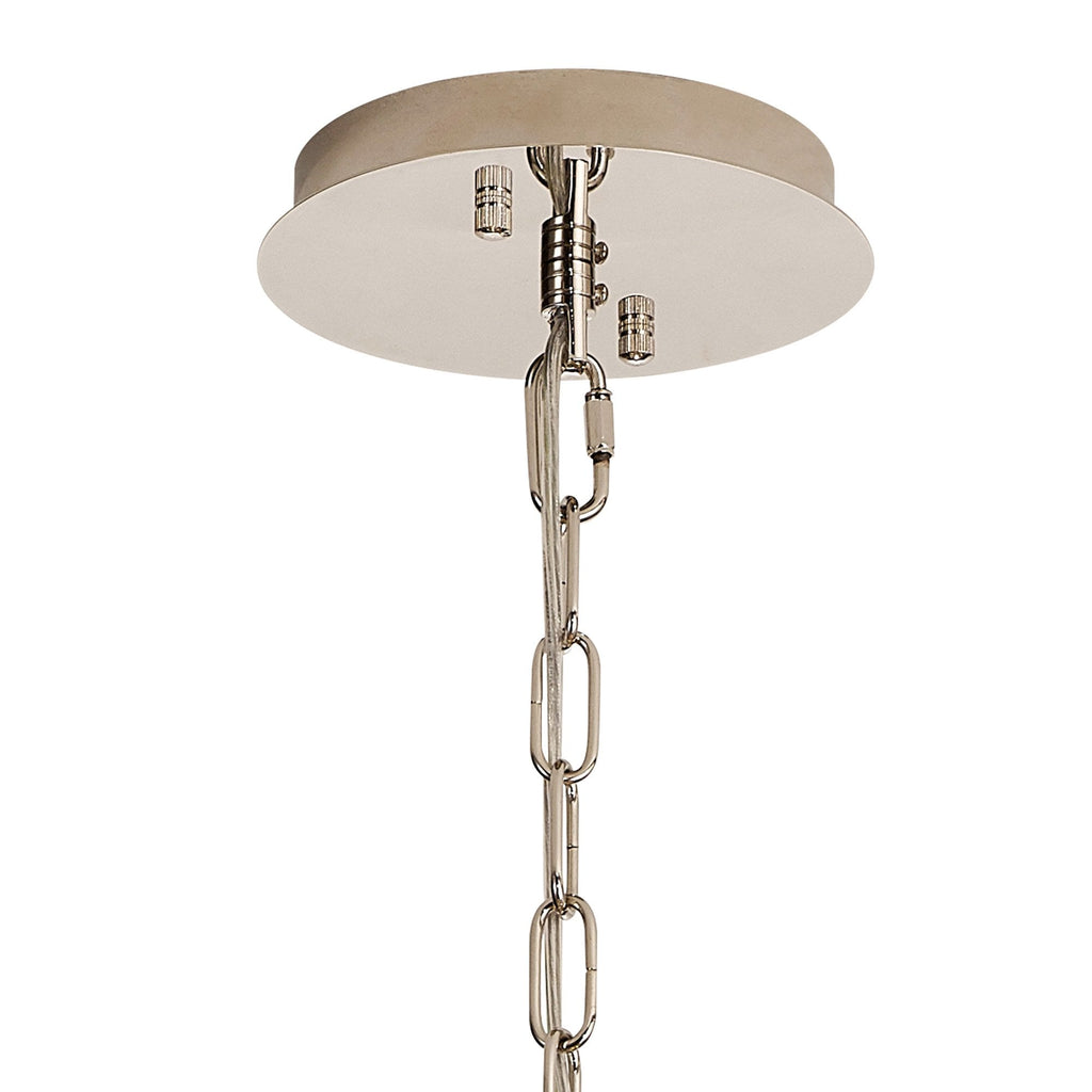 IL31820 Vivienne Pendant/Semi Ceiling 8 Light E14 Polished Nickel/Crystal