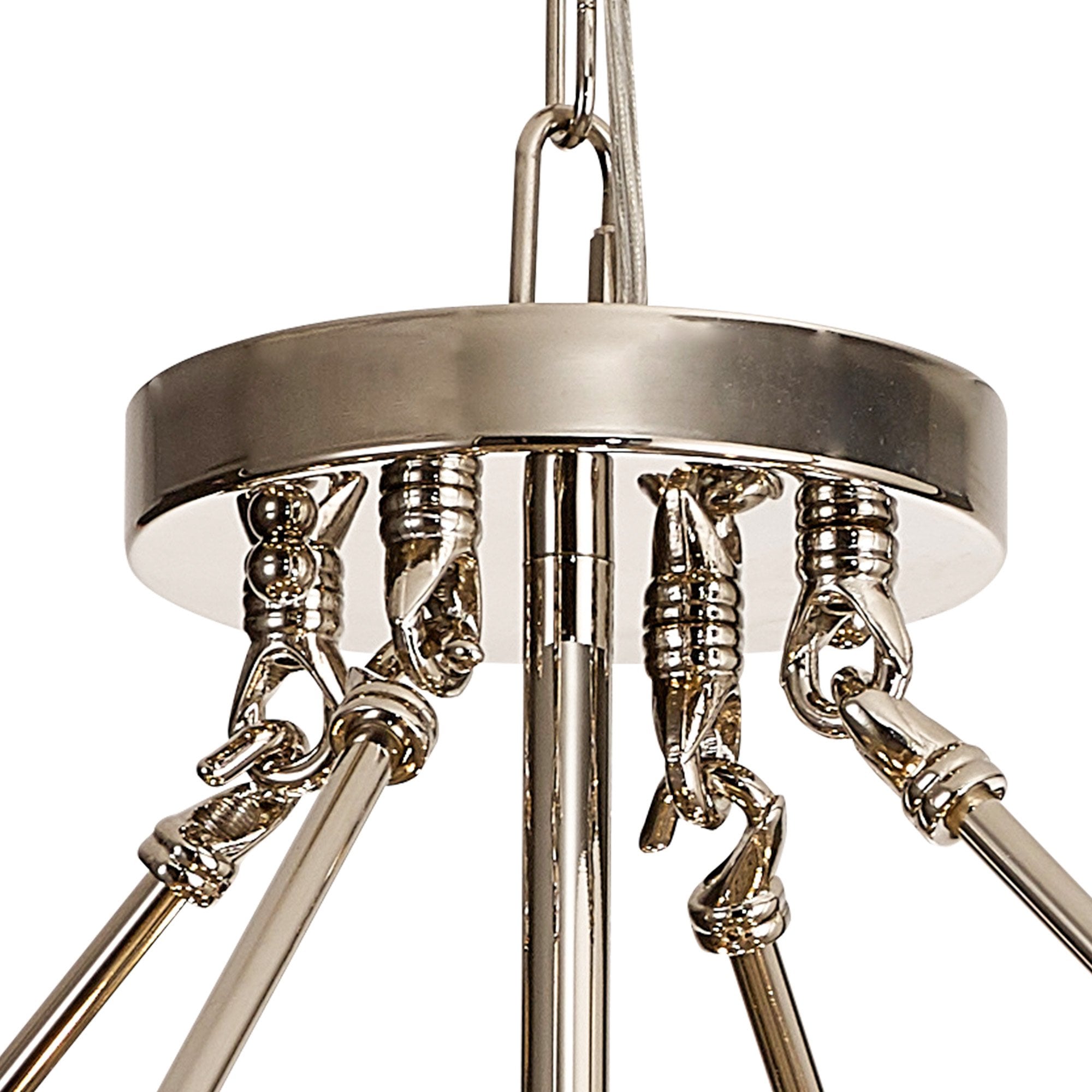 IL31820 Vivienne Pendant/Semi Ceiling 8 Light E14 Polished Nickel/Crystal