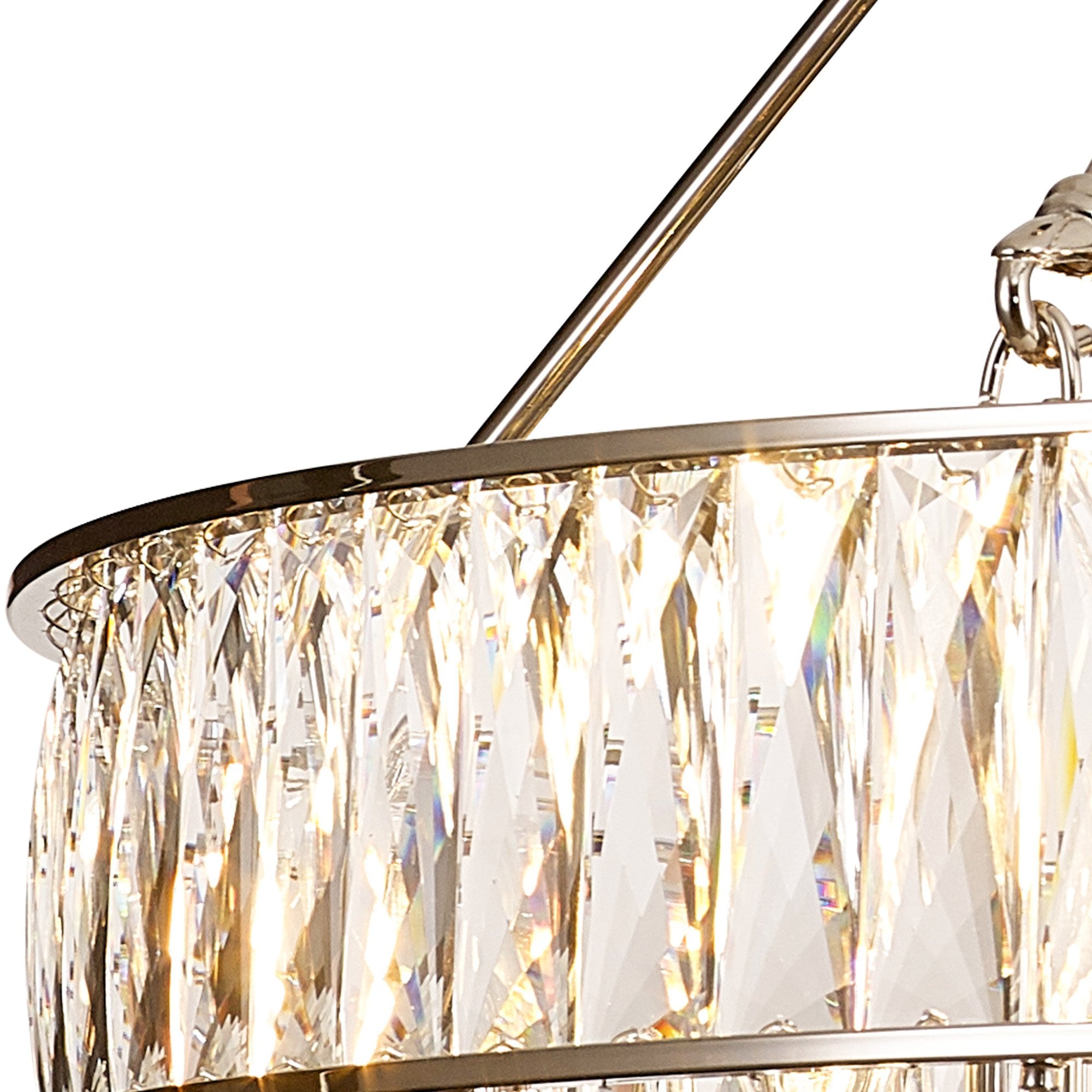 IL31820 Vivienne Pendant/Semi Ceiling 8 Light E14 Polished Nickel/Crystal