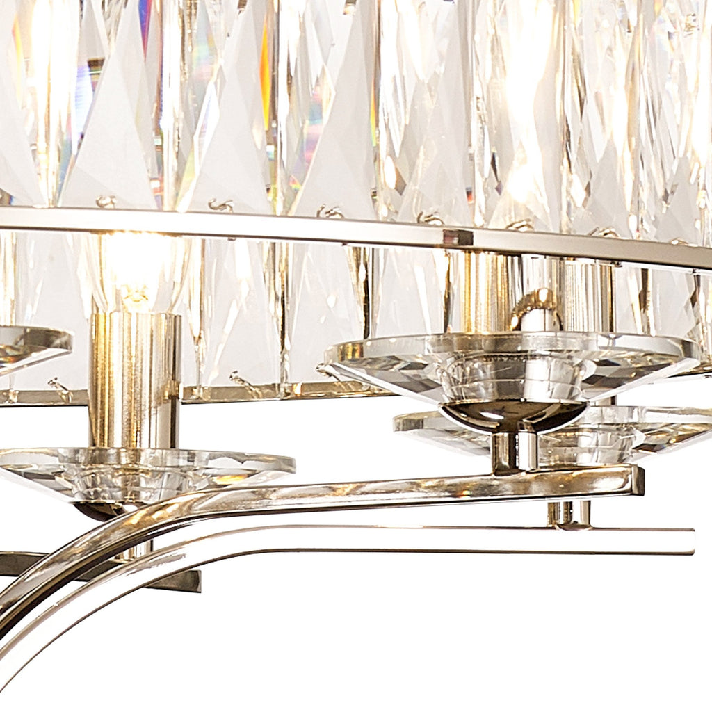 IL31820 Vivienne Pendant/Semi Ceiling 8 Light E14 Polished Nickel/Crystal
