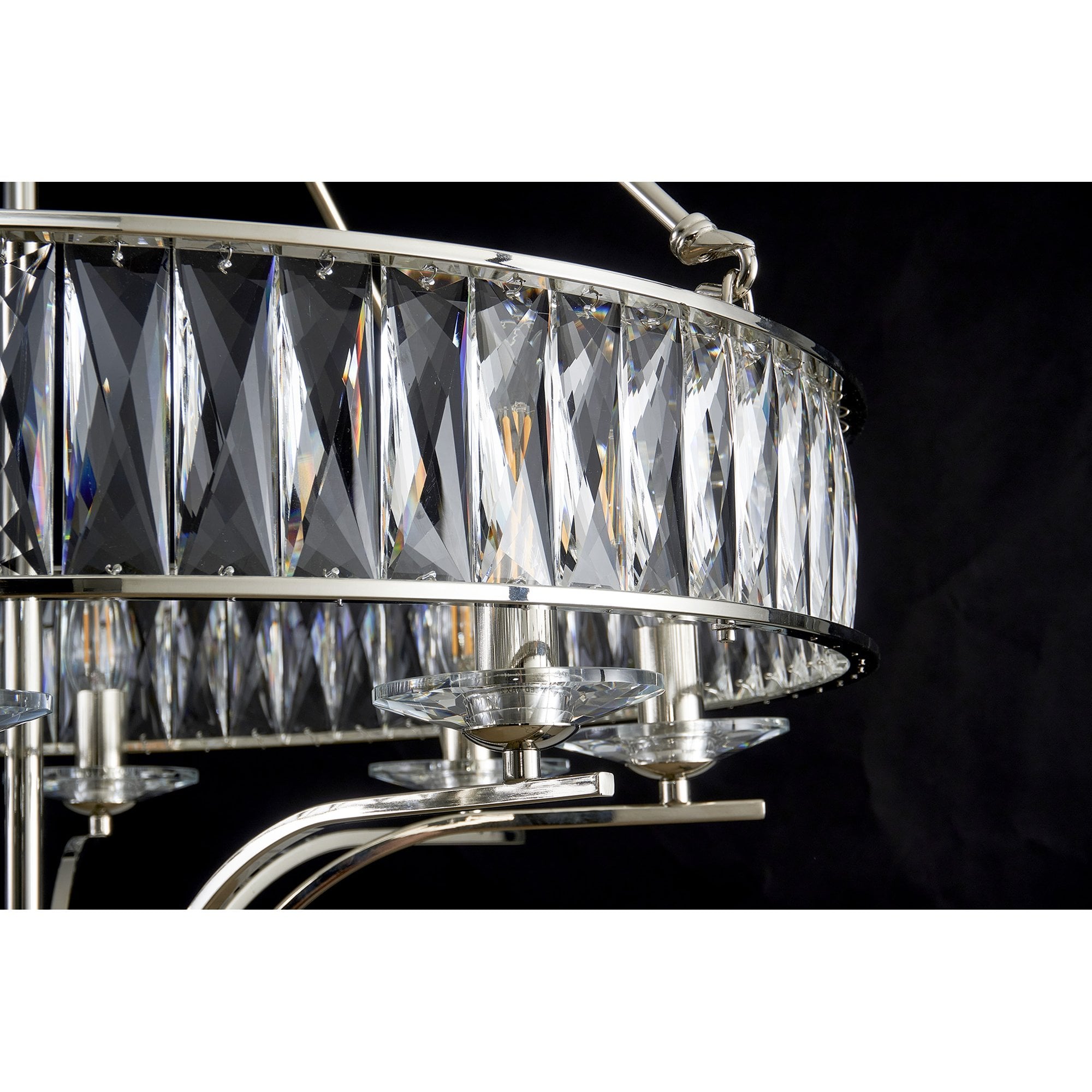 IL31820 Vivienne Pendant/Semi Ceiling 8 Light E14 Polished Nickel/Crystal