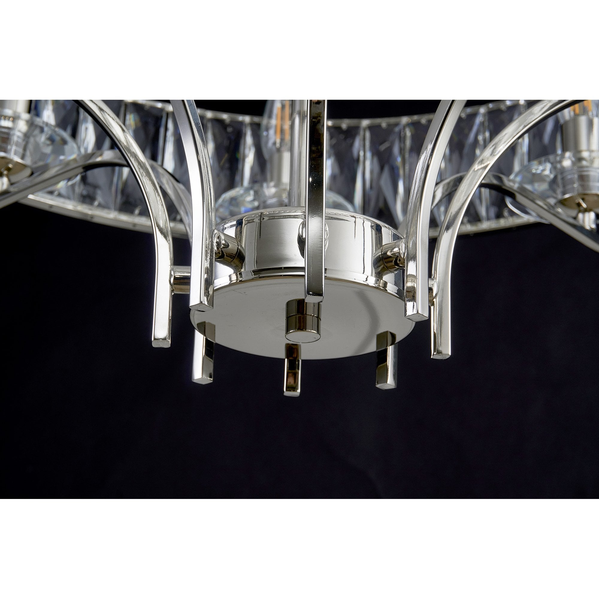 IL31820 Vivienne Pendant/Semi Ceiling 8 Light E14 Polished Nickel/Crystal