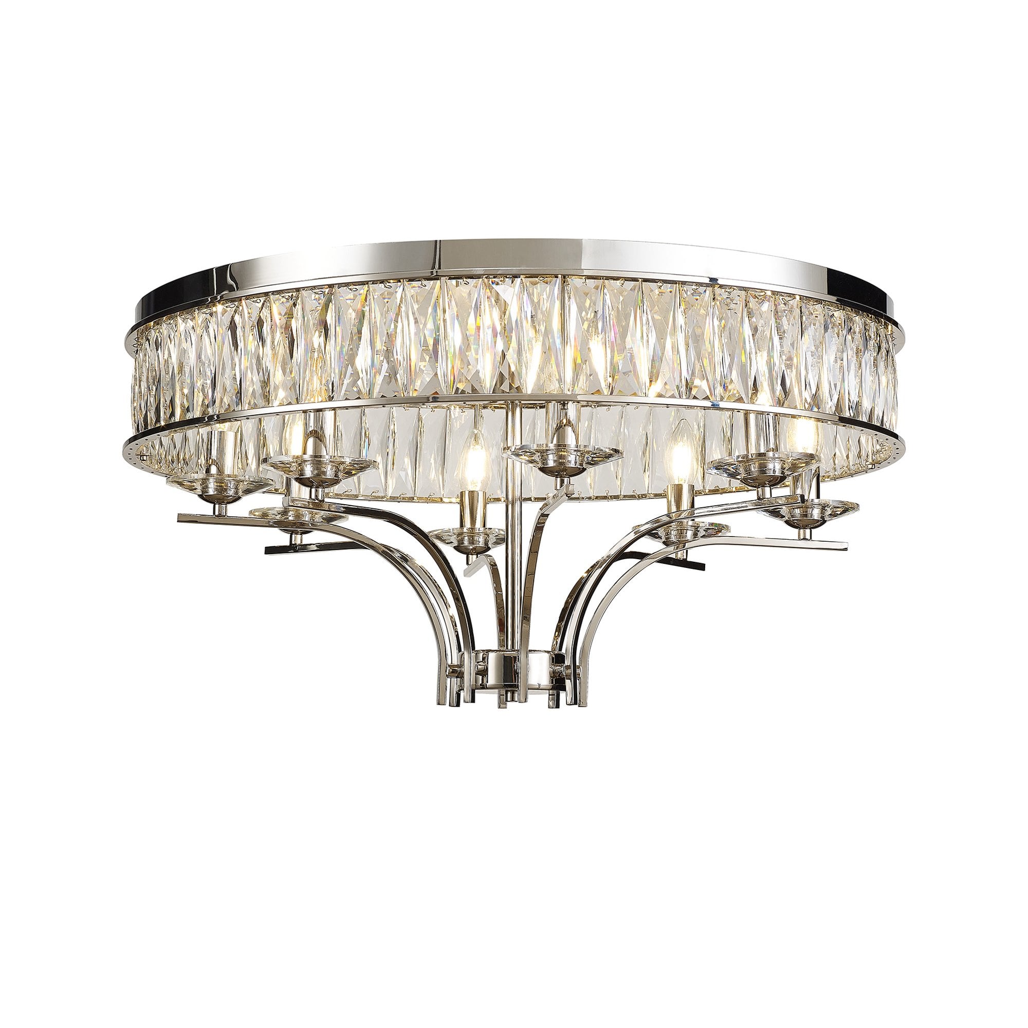 IL31831 Vivienne Ceiling 8 Light E14 Polished Nickel/Crystal